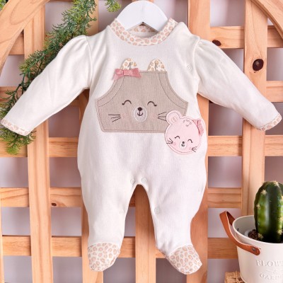  Macacão Trape Zape - Oncinhas - Rose e Areia